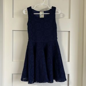 Girls navy blue lace dress
